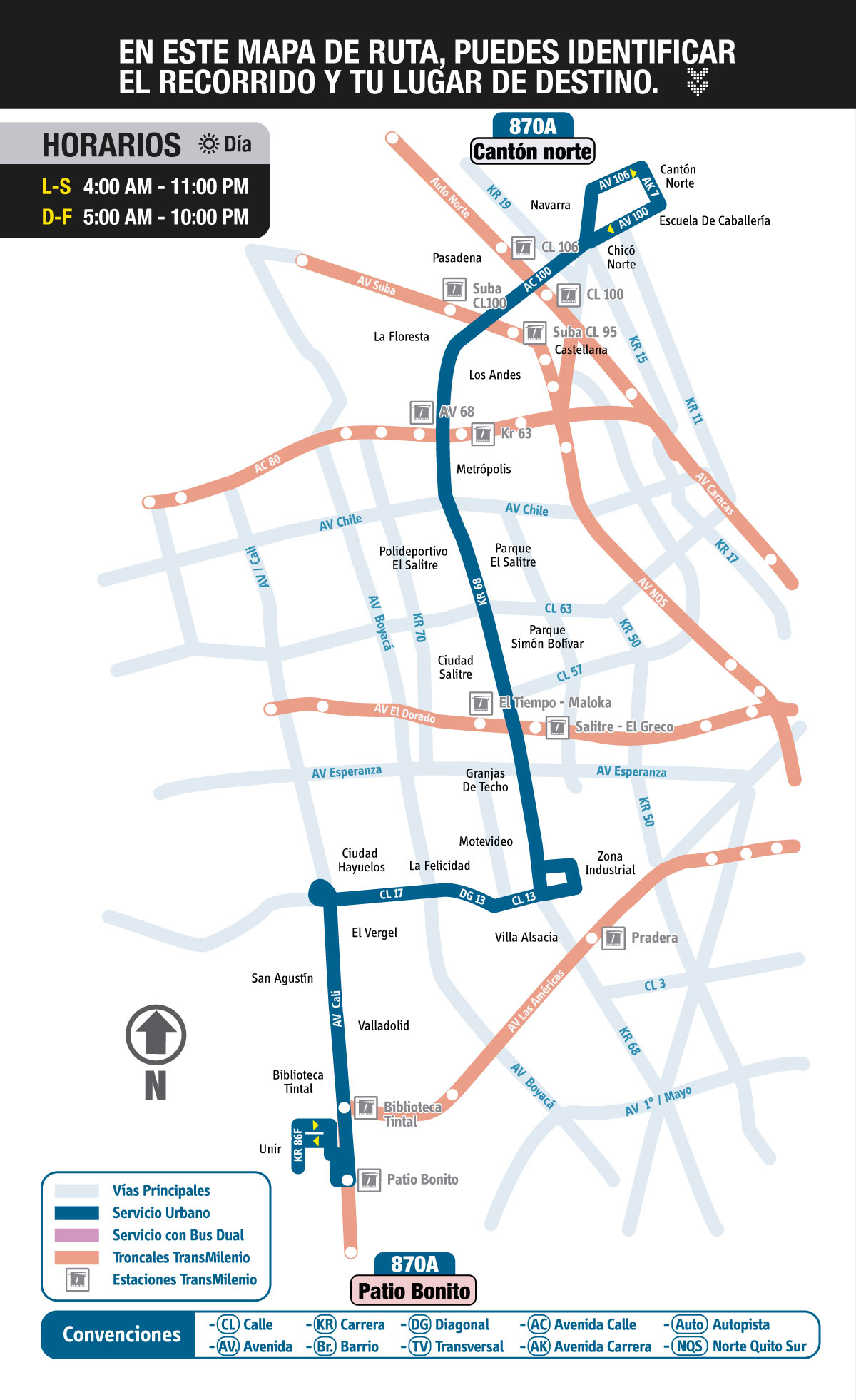 870A - mapa ruta urbana SITP