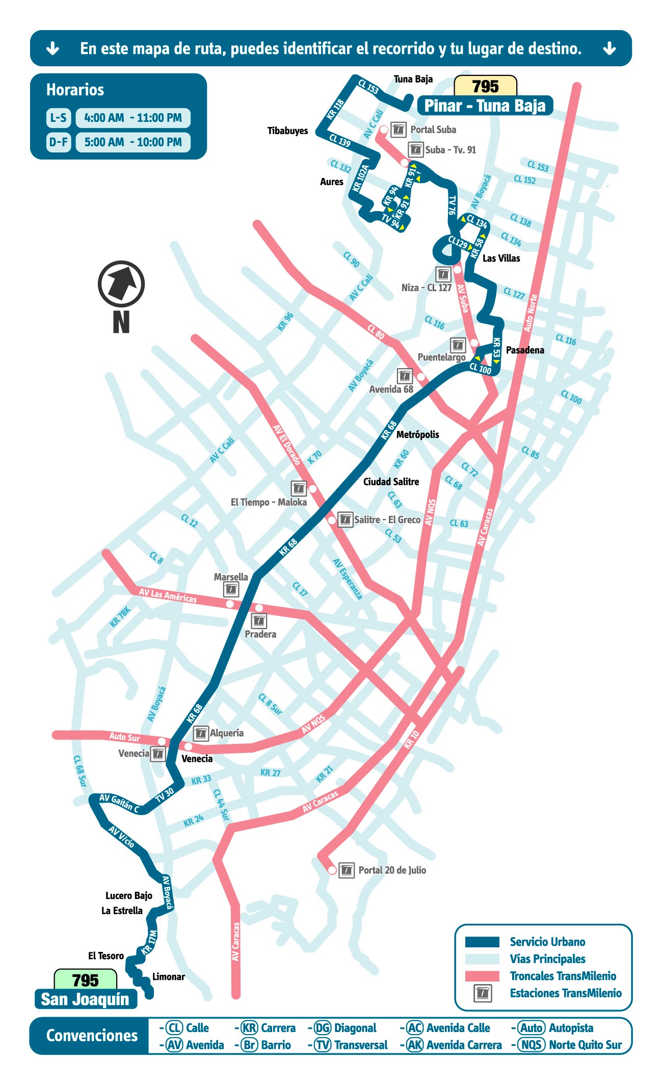 Mapa ruta urbana 795