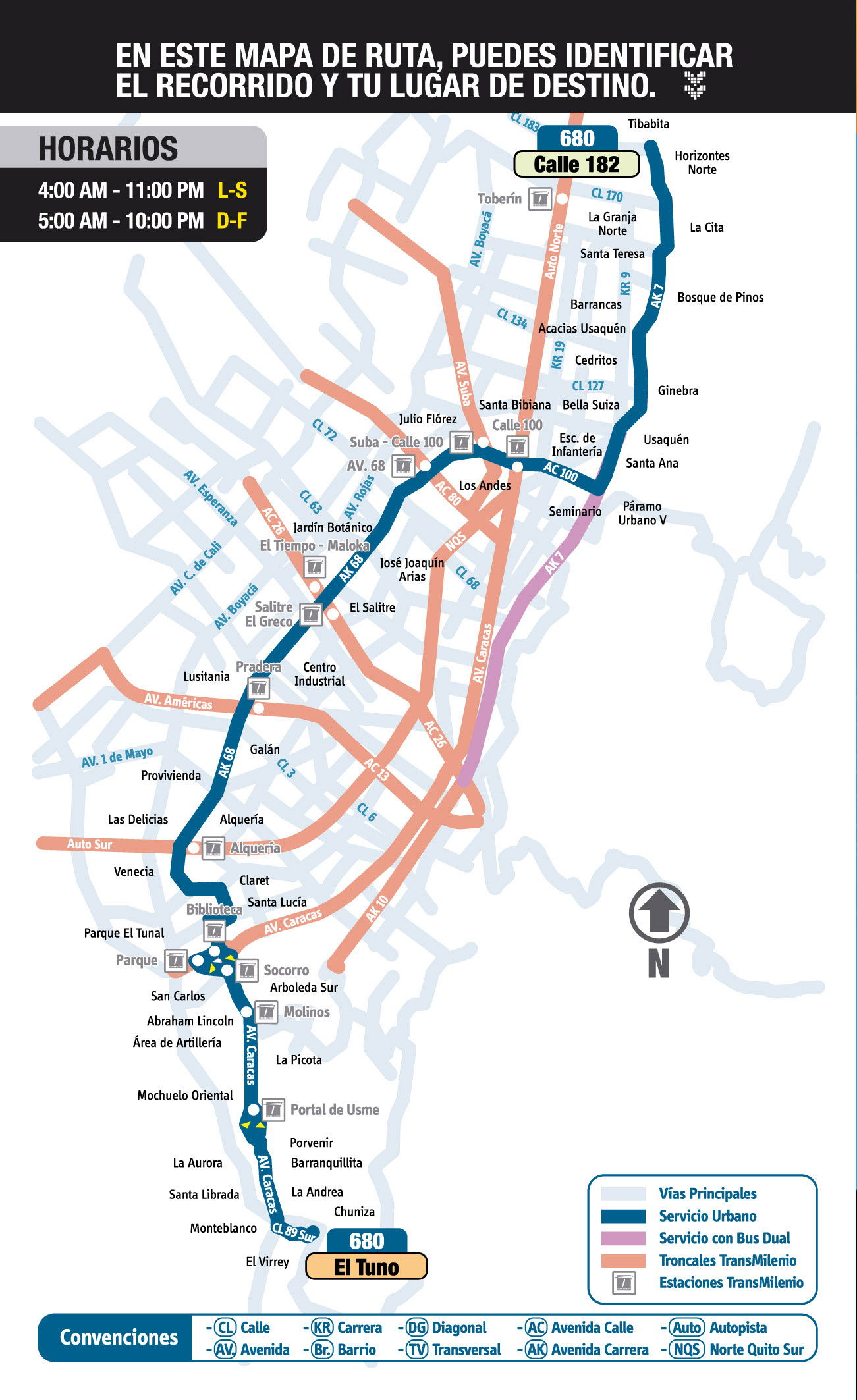 Mapa ruta urbana 680 - SITP