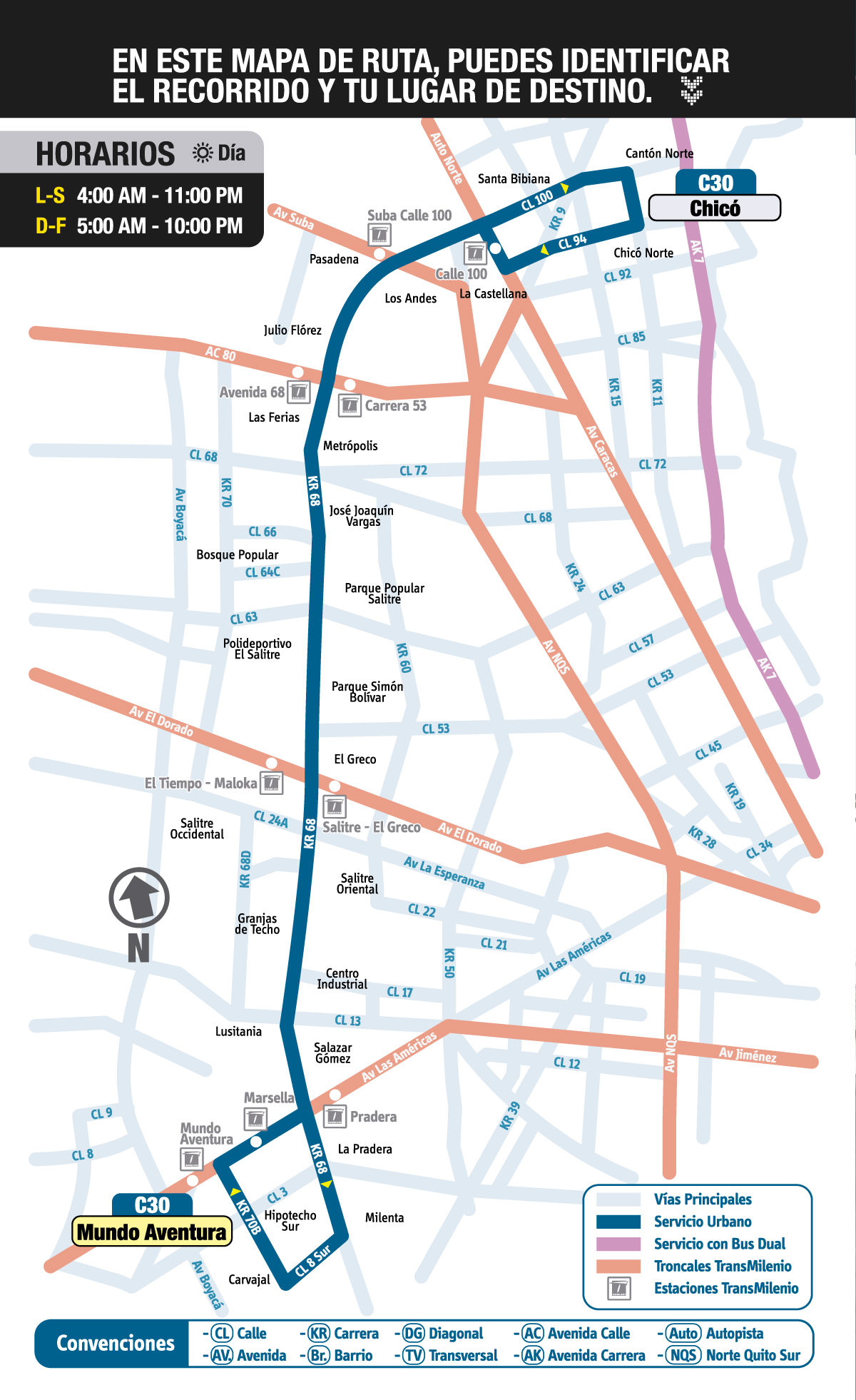 Mapa oficial ruta urbana C30
