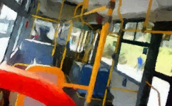 Interior de un bus de transporte público